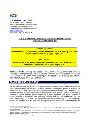 Miniature Compañía Cervecerías Unidas Rapport trimestriel 2008-q4