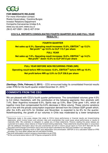 Miniature Compañía Cervecerías Unidas Rapport trimestriel 2010-q4