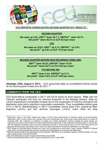 Miniature Compañía Cervecerías Unidas Rapport trimestriel 2011-q2