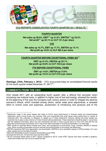Miniature Compañía Cervecerías Unidas Rapport trimestriel 2011-q4