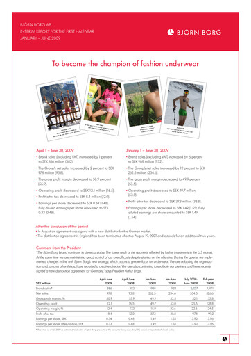 Vorschaubild Björn Borg Quartalsbericht 2009-q2