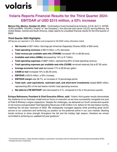 Thumbnail Volaris
 Quarterly Report 2024-q3