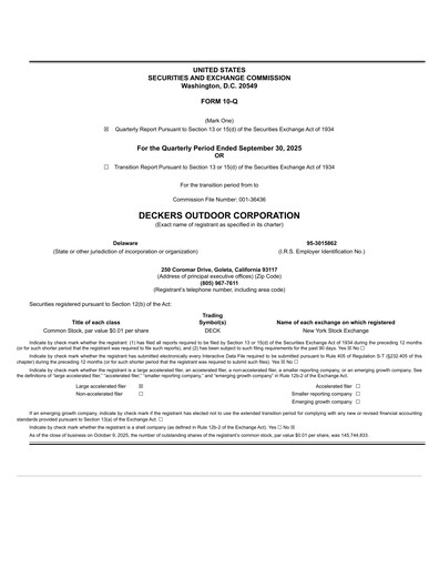 Thumbnail Deckers Brands Quarterly Report 2025-q2