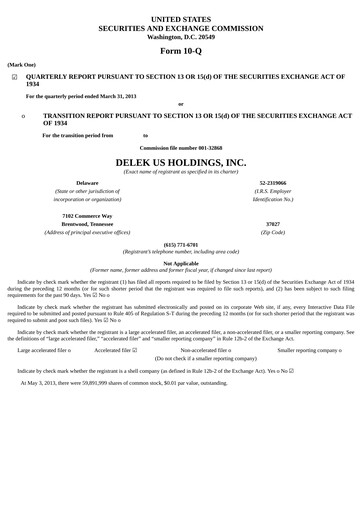 Thumbnail Delek US Quarterly Report 2013-q1