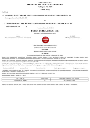 Thumbnail Delek US Quarterly Report 2019-q1