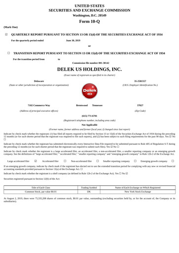Thumbnail Delek US Quarterly Report 2019-q2