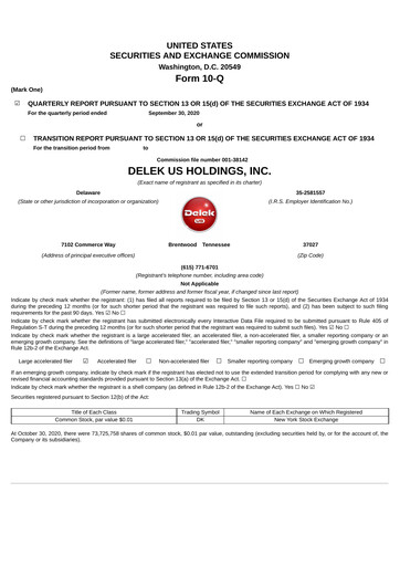 Thumbnail Delek US Quarterly Report 2020-q3