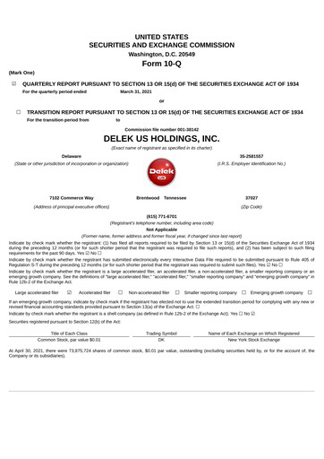 Thumbnail Delek US Quarterly Report 2021-q1
