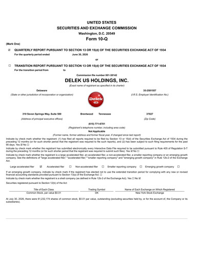 Thumbnail Delek US Quarterly Report 2026-q2