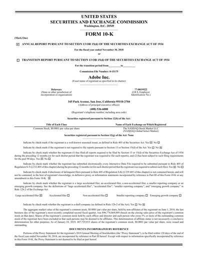 Thumbnail Adobe Annual Report 2018