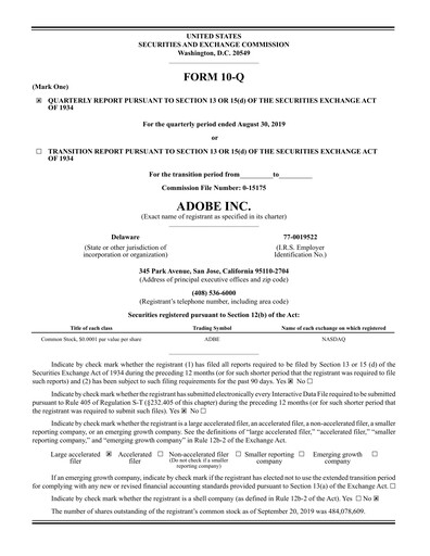 Thumbnail Adobe Quarterly Report 2019-q3