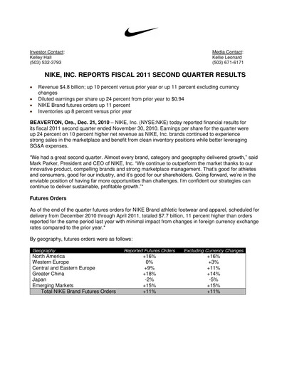 Thumbnail Nike Quarterly Report 2011-q2