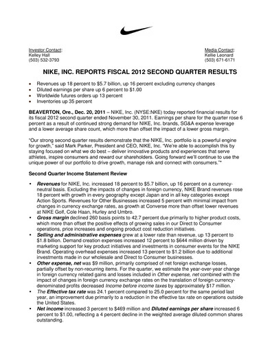 Thumbnail Nike Quarterly Report 2012-q2