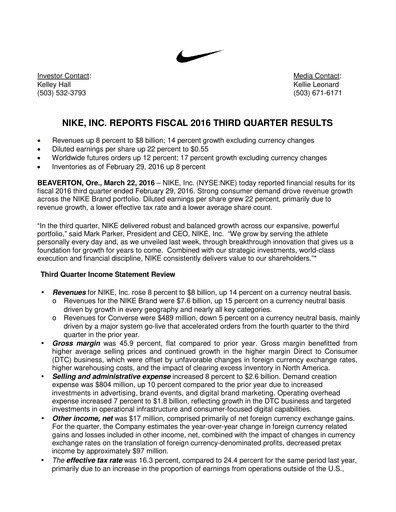 Thumbnail Nike Quarterly Report 2016-q3