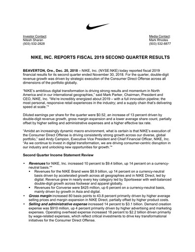 Thumbnail Nike Quarterly Report 2019-q2