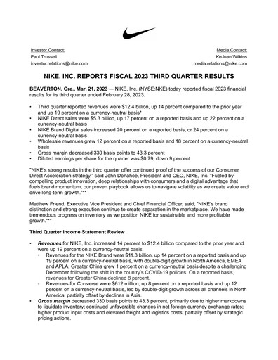 Thumbnail Nike Quarterly Report 2023-q3