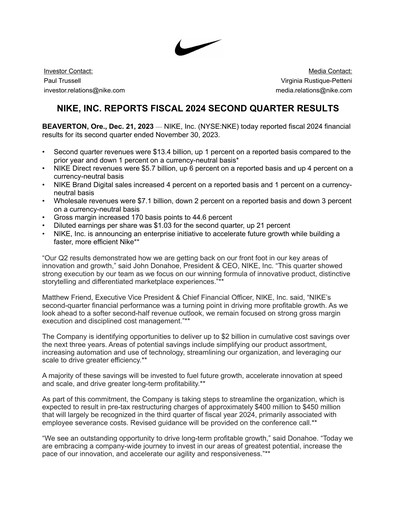 Thumbnail Nike Quarterly Report 2024-q2