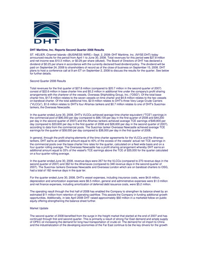 Thumbnail DHT Holdings Quarterly Report 2008-q2