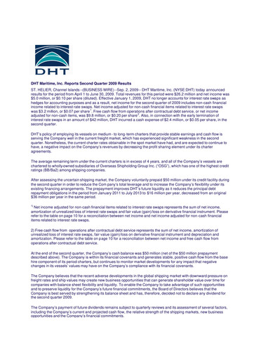 Thumbnail DHT Holdings Quarterly Report 2009-q2
