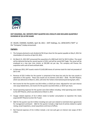 Thumbnail DHT Holdings Quarterly Report 2011-q1