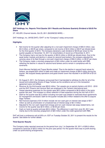 Thumbnail DHT Holdings Quarterly Report 2011-q3