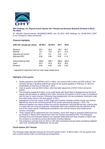 Thumbnail DHT Holdings Quarterly Report 2011-q4