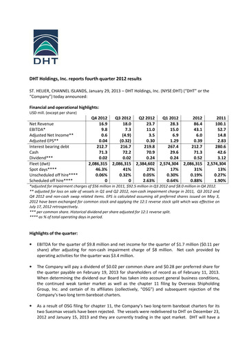 Thumbnail DHT Holdings Quarterly Report 2012-q4