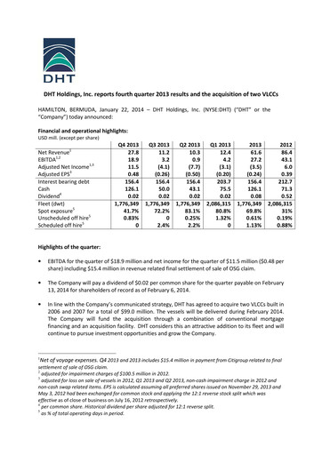 Thumbnail DHT Holdings Quarterly Report 2013-q4