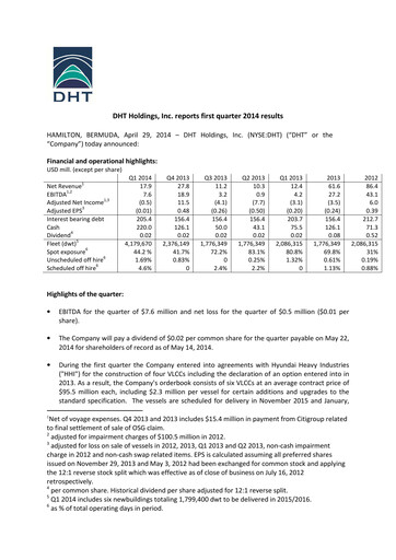 Thumbnail DHT Holdings Quarterly Report 2014-q1