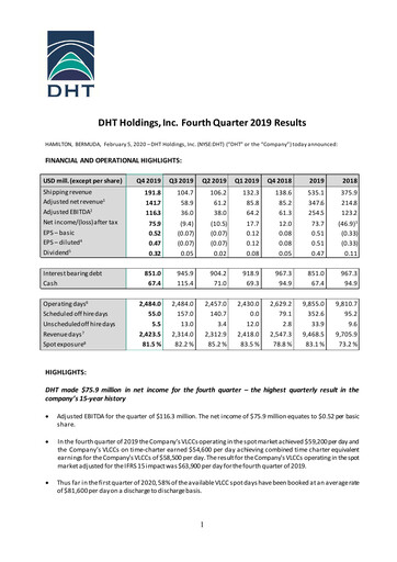 Thumbnail DHT Holdings Quarterly Report 2019-q4