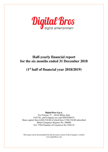 Miniature Digital Bros Rapport semestriel 2018-2019
