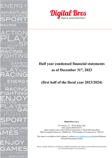 Miniature Digital Bros Rapport semestriel 2023-2024