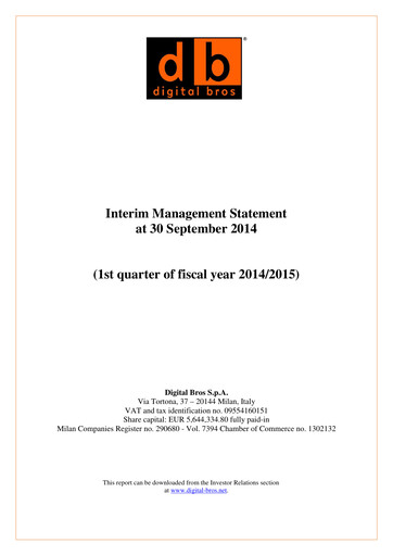 Thumbnail Digital Bros Quarterly Report 2014-2015-q1