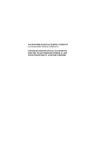 Thumbnail Saudi Paper Manufacturing Company Financial Statement 2019