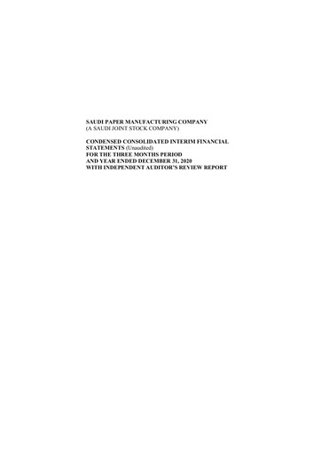 Thumbnail Saudi Paper Manufacturing Company Quarterly Report 2020-q4
