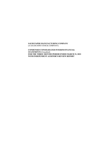 Thumbnail Saudi Paper Manufacturing Company Quarterly Report 2021-q1