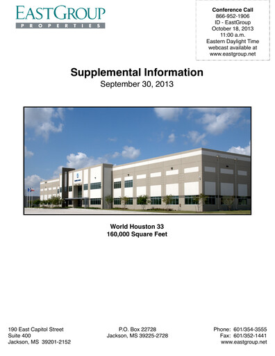Thumbnail EastGroup Properties Quarterly Report 2013-q3