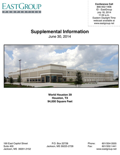 Thumbnail EastGroup Properties Quarterly Report 2014-q2