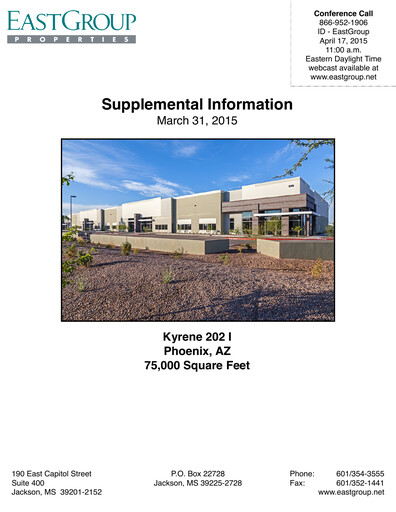 Thumbnail EastGroup Properties Quarterly Report 2015-q1