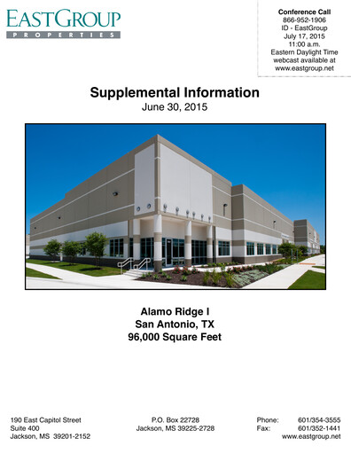 Thumbnail EastGroup Properties Quarterly Report 2015-q2