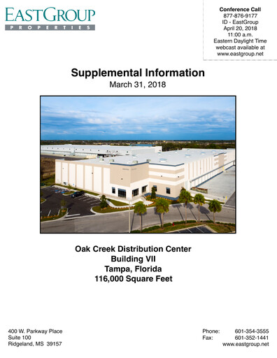 Thumbnail EastGroup Properties Quarterly Report 2018-q1