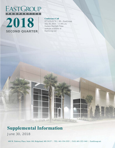 Thumbnail EastGroup Properties Quarterly Report 2018-q2