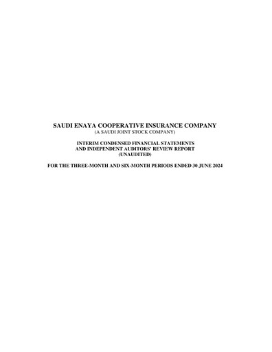 Thumbnail Saudi Enaya Cooperative Insurance Company Quarterly Report 2024-q2