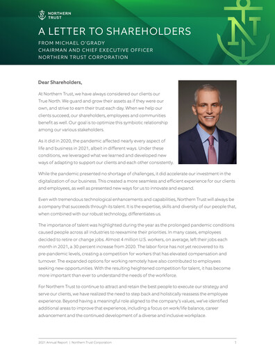 Thumbnail Northern Trust
 Annual Report 2021
