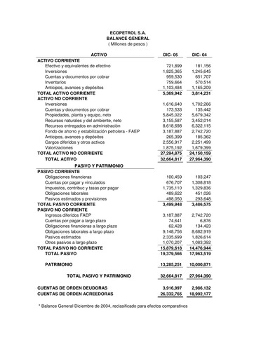Thumbnail Ecopetrol Financial Statement 2005