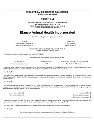 Thumbnail Elanco Quarterly Report 2019-q2