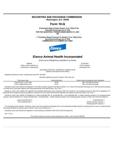 Thumbnail Elanco Quarterly Report 2021-q1