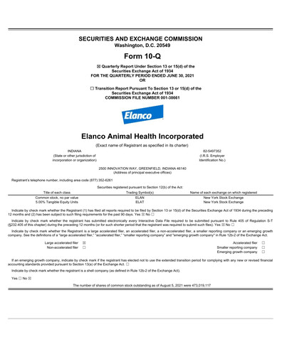 Thumbnail Elanco Quarterly Report 2021-q2