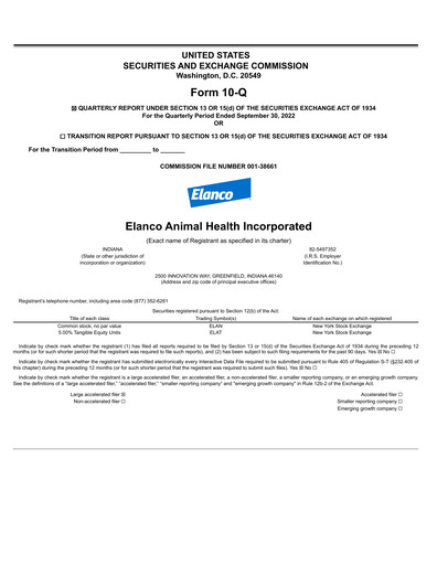 Thumbnail Elanco Quarterly Report 2022-q3