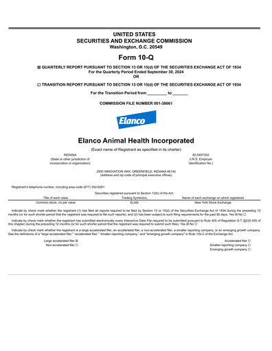 Thumbnail Elanco Quarterly Report 2024-q3